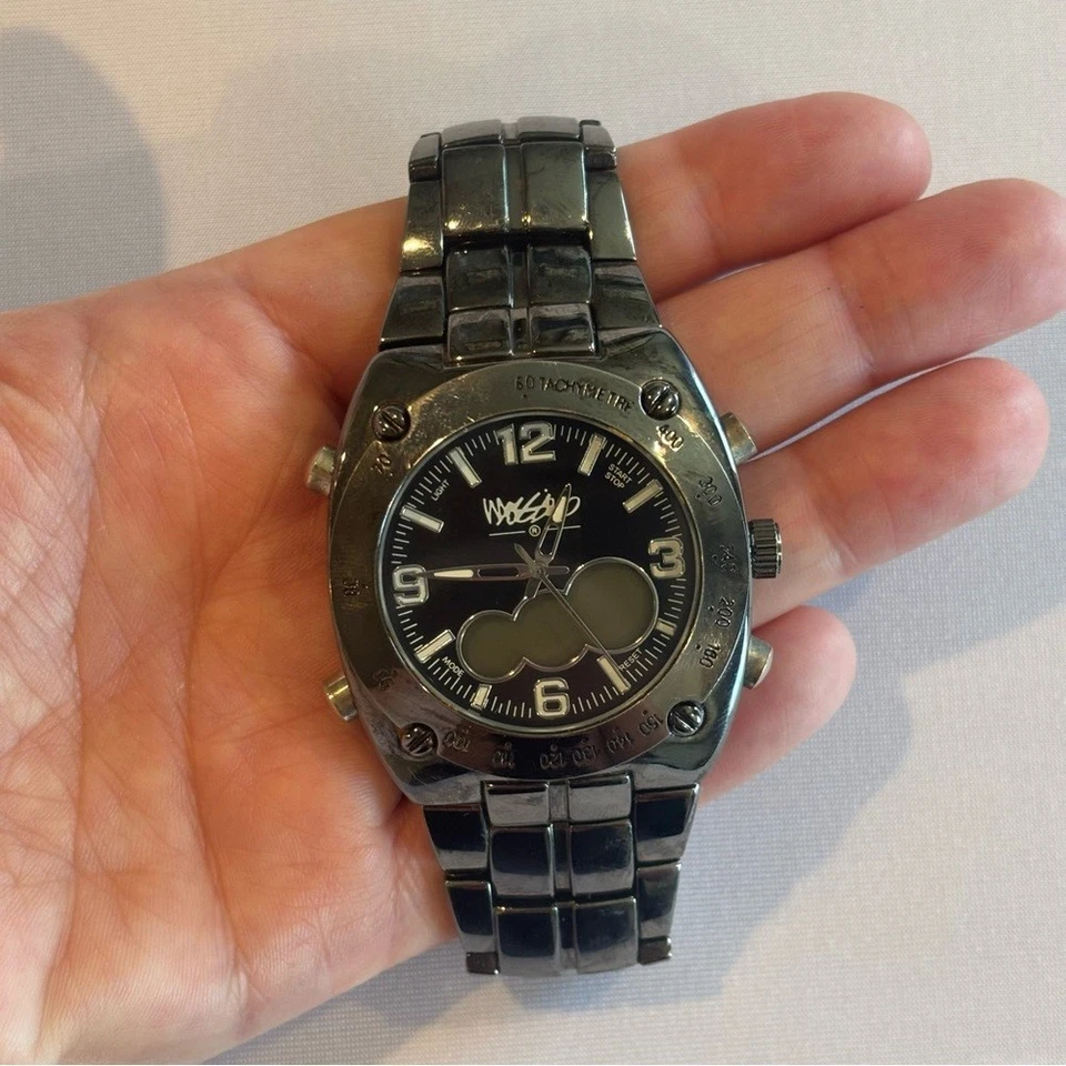 M0SSIMO男士深灰色手表不锈钢、石英、电池及多功能 — 第 2/4 张图片