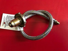 GAS HOSE SS SINGLE REGULATOR FLEXIBLE PIGTAIL 450MM CARAVAN CAMPERS LPG 160MJ