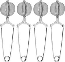 Tea Strainers for Loose Tea, 4 Pack Tea Infuser with Handle Fine Mesh Tea Ball F