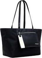 Desigual Tasche Shopper Maxi Schwarz 57 Cm Damen GroßEr ReißVerschluss Arbeit
