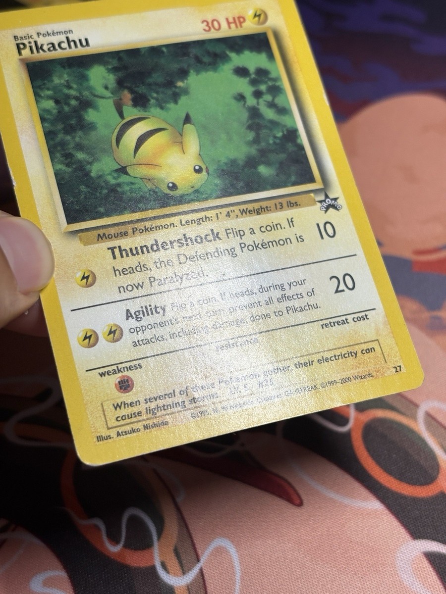 Pikachu 27 Promo Wizards Black Star Pokemon Vintage Wotc Card LP