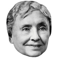 Helen Keller (Smile) Celebrity Mask, Flat Card Face, Fancy Dress Mask