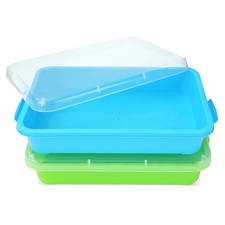 Kindersandkasten Kunststoff mit Deckel für Sand Wasser Perlen 2 Stück