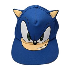 Sonic the Hedgehog w/ Ears Blue Snapback Hat Cap New