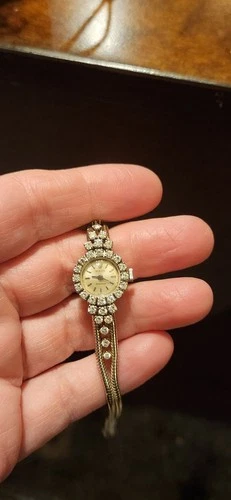 Ladies 18k White Gold Antique Diamond Rolex Mechanical Watch with Appraisal Docs