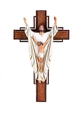 Roman Joseph's Studio He Is Risen Crucifix 10.2 Inch Multicolor