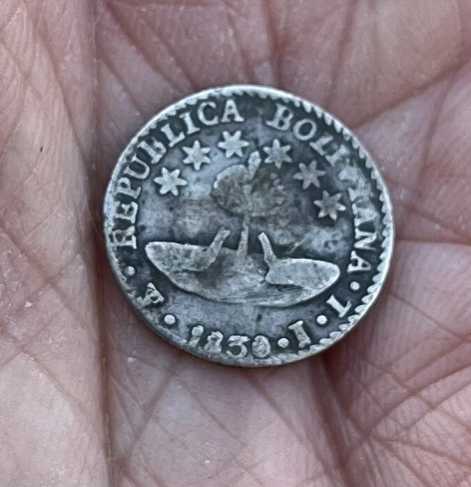 BOLIVIE - 1/2 Sol - 1830 - Argent - Simon Bolivar - Photo 2/2