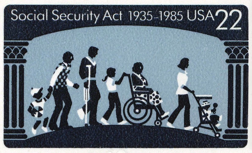 1935-1985 SOCIAL SECURITY ACT MNH Block 4 22¢ STAMPS 2153 Unemployment Insurance - Image 3 of 3