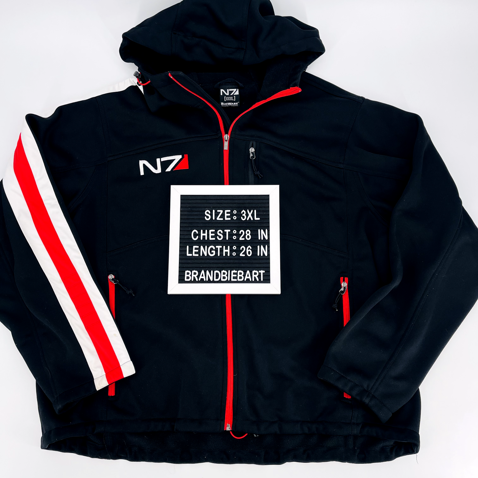 Mass Effect N7 Bioware Hoodie Tech Jacket Size 3XL | eBay