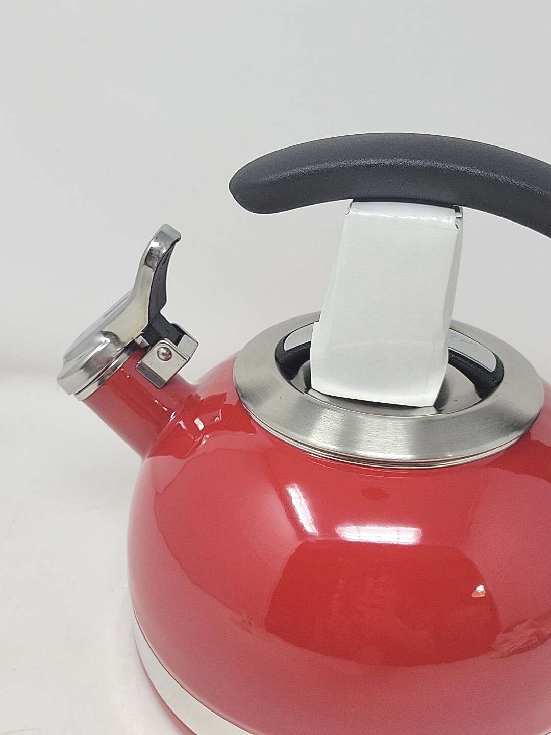 KitchenAid 2 Quart Whistling Tea Kettle Empire Red Enamel C Handle
