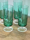 VTG Set Of 4 Green Luminarc Cavalier Champagne Flutes 5 3/8" FRANCE — photo 2