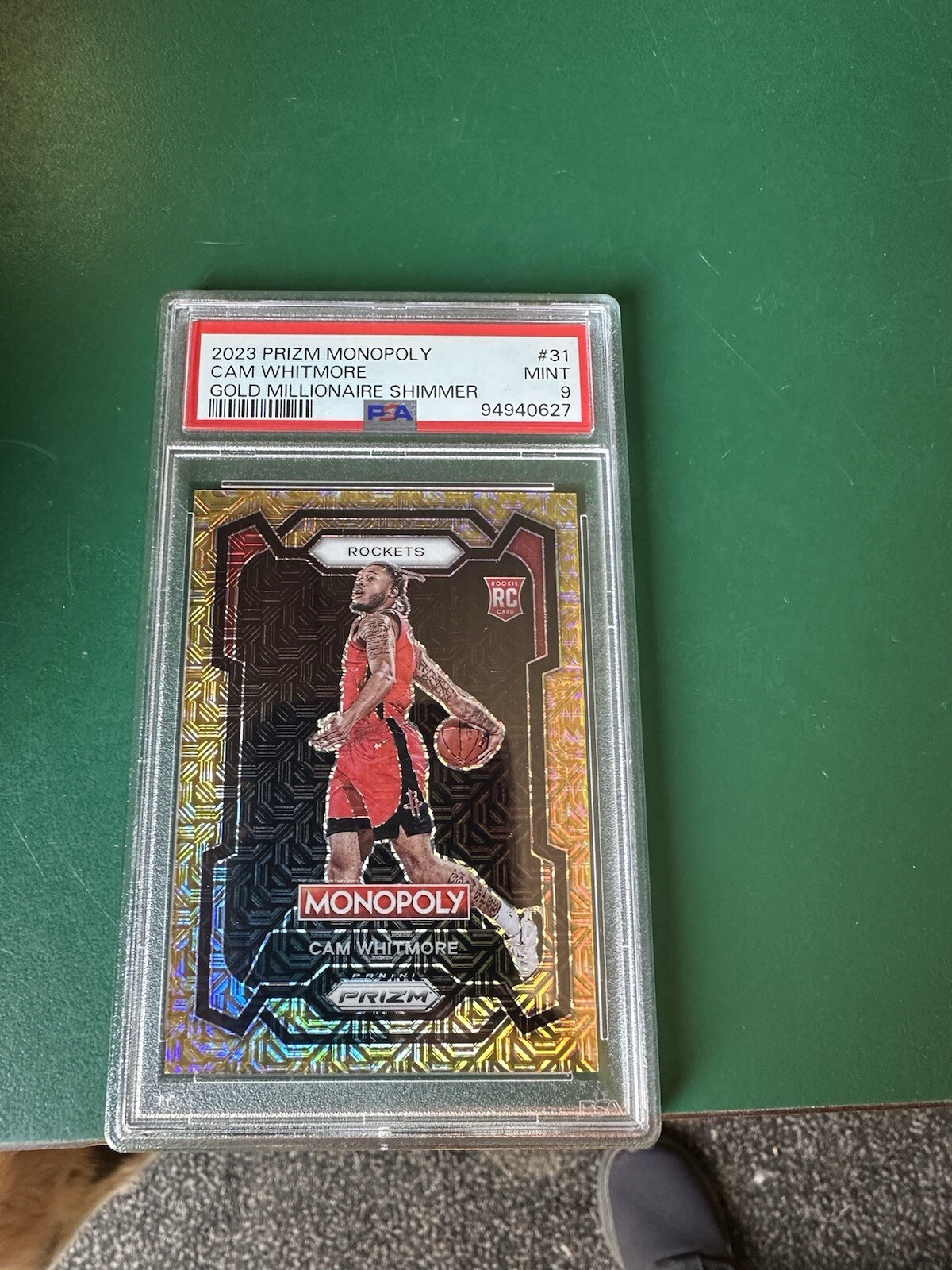 2023 Prizm Monopoly Cam Whitmore GOLD MILLIONAIRE SHIMMER  /500 PSA 9