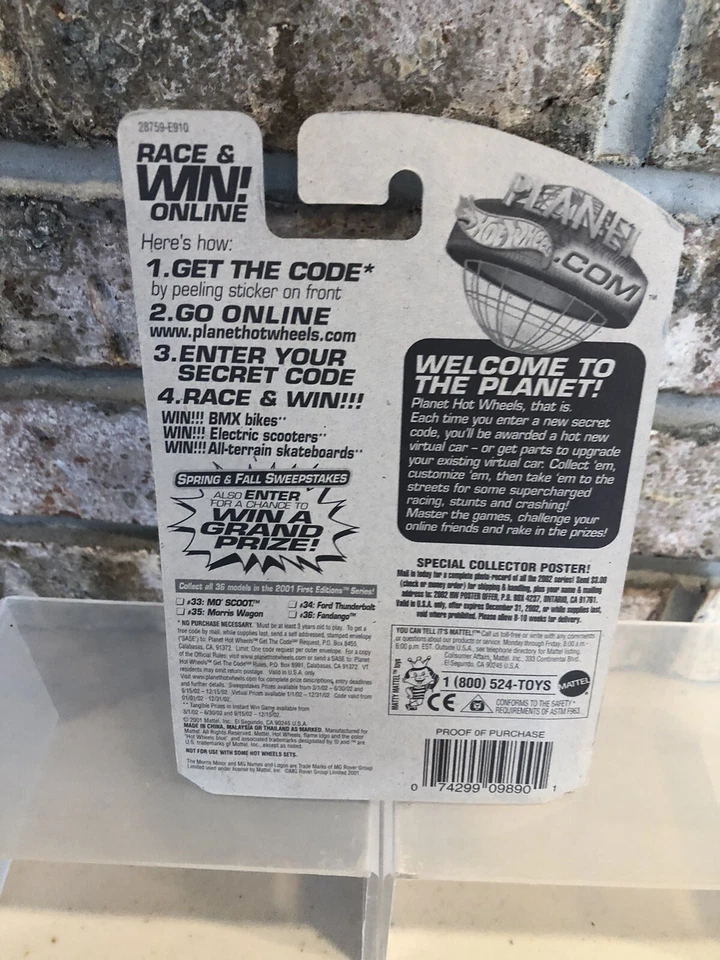 2001 Hotwheel (#-047) MORRIS WAGON, первые издания, черная новая карта T1 - Изображение 2 из 2