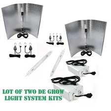 2X 1000W DE Growth Light Kit Digiital Ballast HPS B ulb 41"x27" Wing Reflector