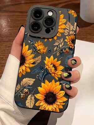 Sunflower and Iris Matte Anti Drop TPU Case for iPhone Galaxy Honor Modele