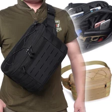 Mens Tactical Military Crossbody Shoulder Bag Chest Pack Camping Hiking Backpack