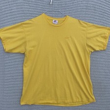 VINTAGE Nike Crew Neck Shirt Adult Extra Large Yellow Mens XL Tee Made in USA