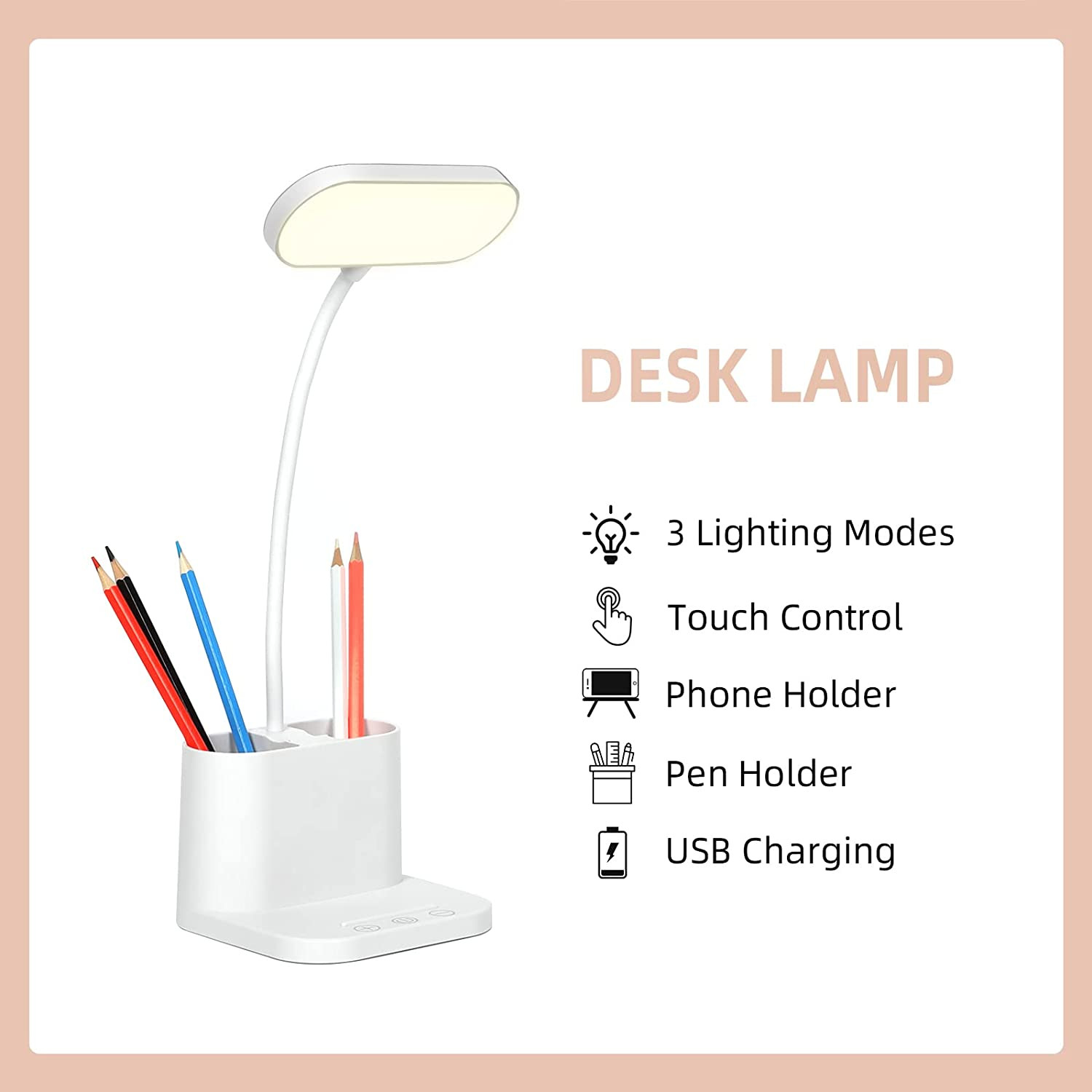 Lampada LED Tavolo Ricaricabile: Luce d'Atmosfera e Studio 8 Livelli - 2