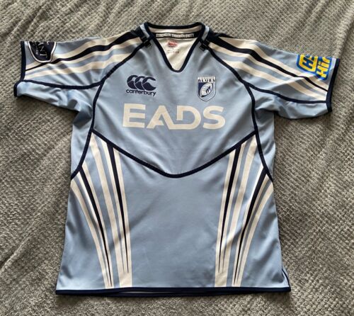 Cardiff Blues Canterbury Blue Rugby Union Jersey Shirt EADS Size XL 2012/12 Home - Picture 1 of 3