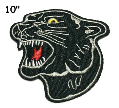 LARGE SIZE Cool Black PANTHER Face Embroidered iron-on / Sew On Patch Applique