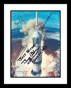 Apollo 11 3 Signed Rocket Space Launch Neil Armstrong Aldrin Collins Ebay