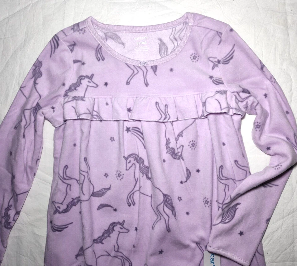 Camisón polar unicornio púrpura Carter's talla 8 10 manga larga niña estrella fugaz Foto 2 de 3