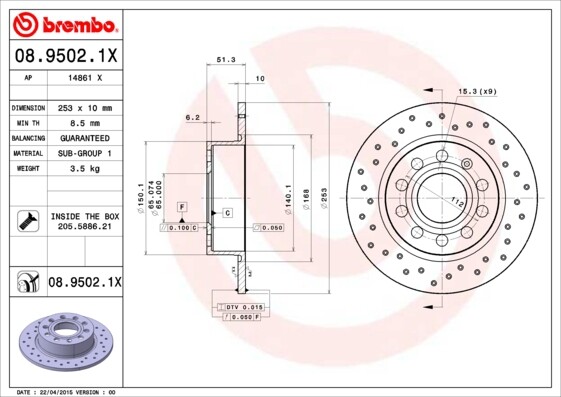 Brembo Bremsscheiben Ø288MM + BremsbelÄGe Vorne & Hinten FüR Audi A3 Skoda VW-image