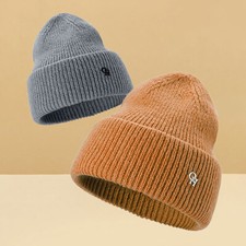 OH Warm Beanie Hat for Men Women Winter Fleece Thermal Plain Knit Skull Ski Cap