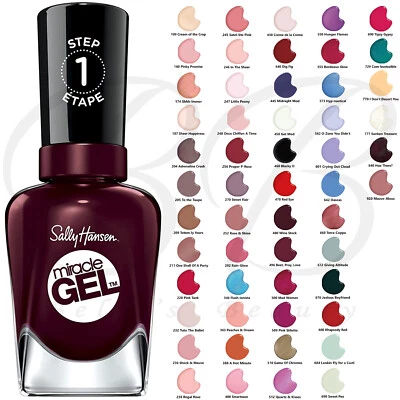 SALLY HANSEN Miracle Gel Glossy Long Lasting Nail Polish 14.7ml *CHOOSE SHADE*