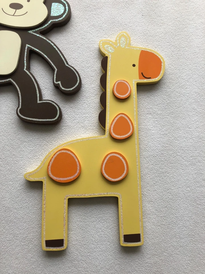 Настенный декор для детской комнаты Kidsline обезьяна жираф лев желтый оранжевый коричневый - Изображение 3 из 4