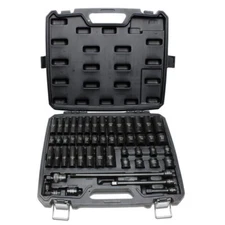 3/8" Drive 50pc Impact Socket Set SAE Metric Standard Deep Sockets Extension Bar