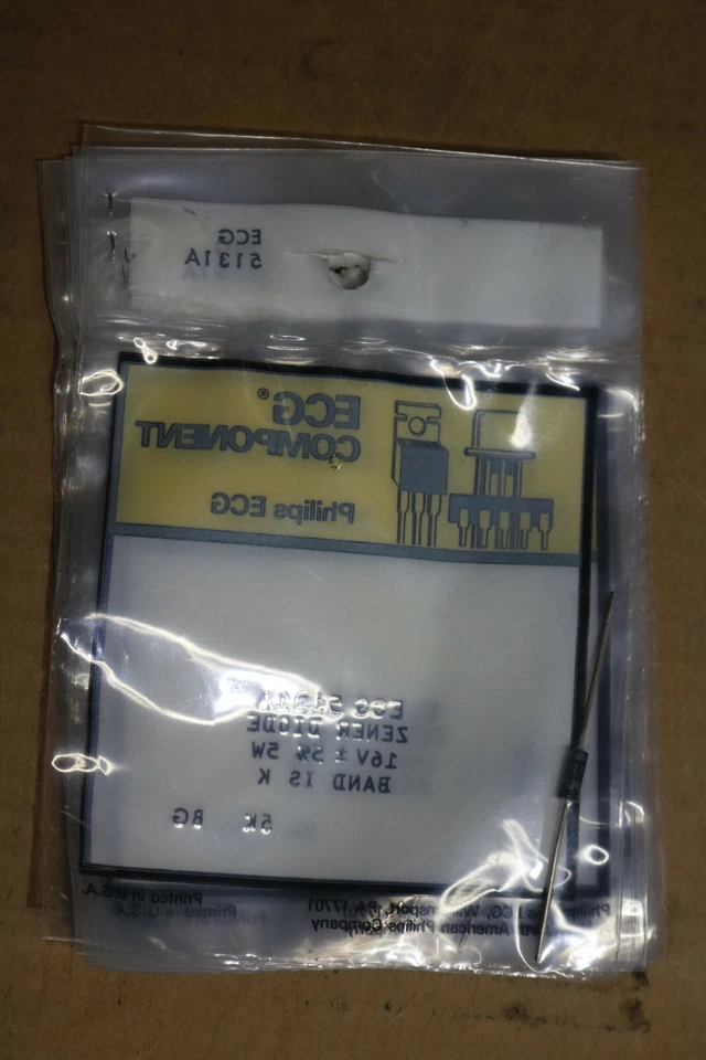 Lote de 10 - Philips ECG 5131A Diodo Zener 16V +/-5% 5W Foto 3 de 4