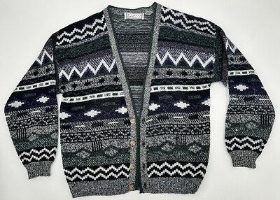 Mens XL Cardigan Sweater Vintage Michael Gerald Grandpa Dad Hipster Free  Ship