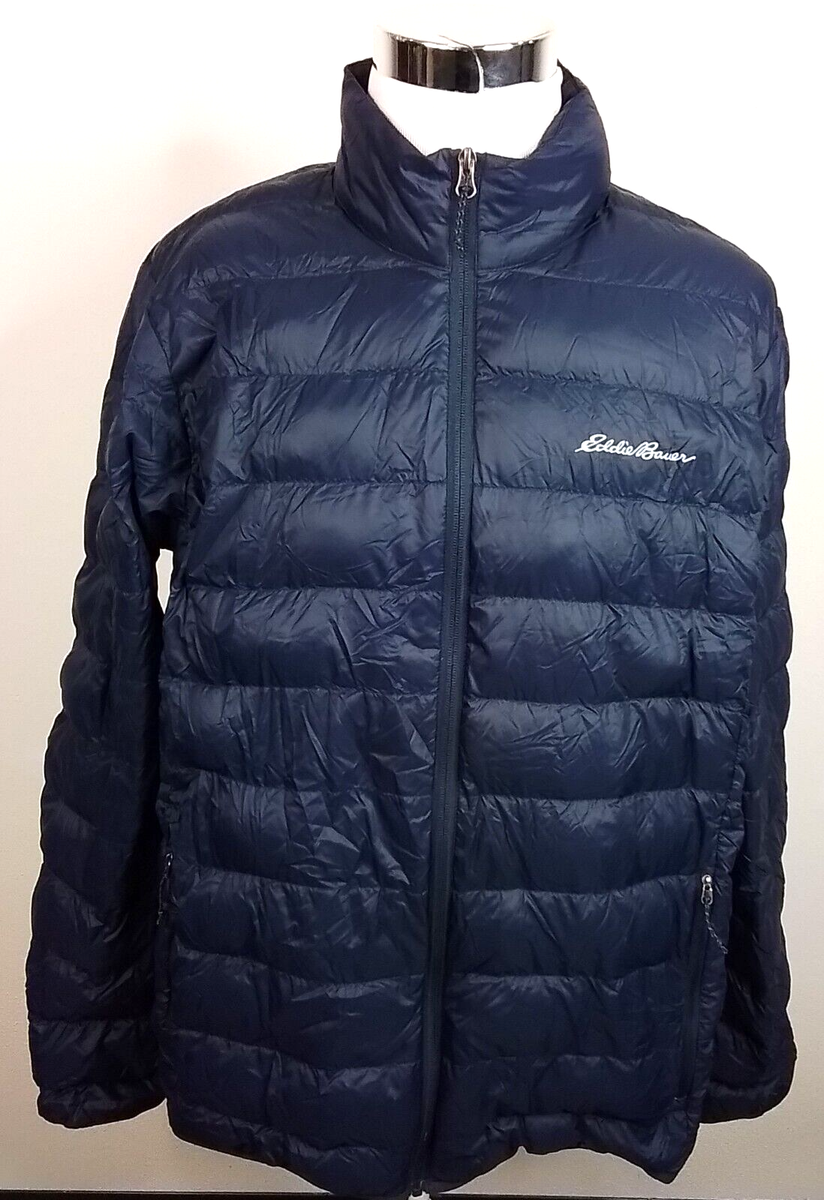 Eddie Bauer Down Jacket Men's TXL Navy Blue Puffer #W3431 | eBay