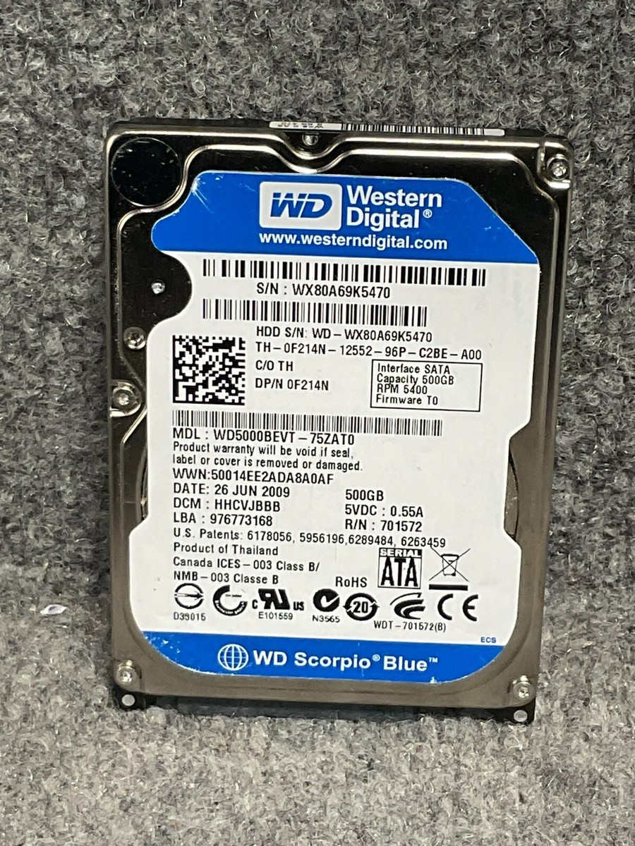 WD Scorpio Blue 500GB (WD5000BEVT) 5400 RPM SATA 2.5