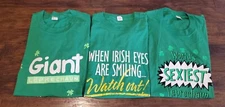VTG Shirts Screen Stars Single Stitch St. Patrick's Irish Green Size XL Lot of 3