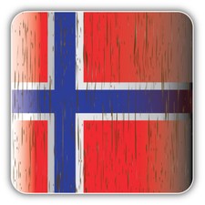 Norway Wooden Flag Car Bumper Sticker Decal