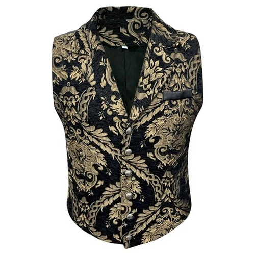 Gilet steampunk gotico con motivo decorativo vittoriano uomo abbigliamento formale gilet- - Foto 10 di 30