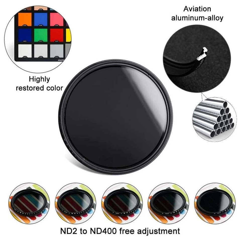 Universal Solar Eclipse Camera Lens ND2-400 37-95mm Filter for Sony Nikon Canon - Image 3 of 4