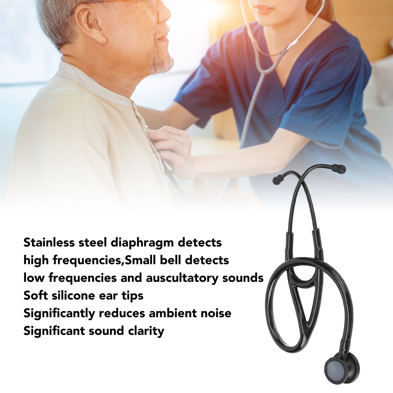 Stéthoscope à Double Tête En Acier Inoxydable Cardiologie Médicale