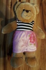 Build A Bear 16" Teddy  Tan/Honey Brown Plush Stuffed Animal Bear w/BAB Dress