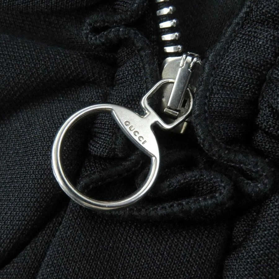 Gucci 502280 abito jacquard con cappuccio e mezza zip logo manica nero taglia S