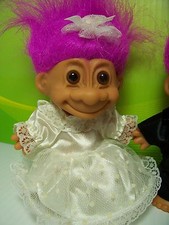 WEDDING BRIDE - 5" Russ Troll - NEW IN ORIGINAL BAG - Fuchsia Colored Hair