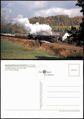 Braunsdorf-Lichtenwalde Recording Steam Locomotive 50 3644 with Local Freight Train 1980