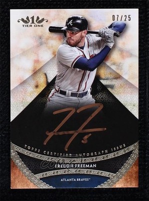 2017 Topps Tier One Prime Performers Copper Ink 7/25 Freddie Freeman Auto uk2