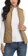 MISS MOLY Women Lightweight Quilted Padded Vest Stand Collar Zip Up Size XXL