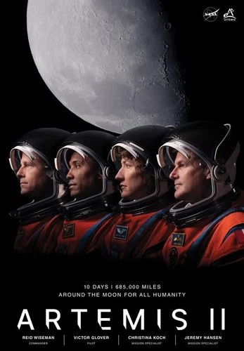 ARTEMIS II ASTRONAUTS TO THE MOON FRIDGE MAGNET 5" X 3.5"