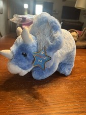 FAO Schwarz Glow Brights Triceratops Plush Toy 16  LED Lights Sound NWT