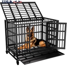 Durable Metal Dog Crate Secure Spacious Easy Assembly Indoor Outdoor Use