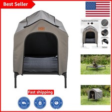 Stylish 2-in-1 Portable Dog House  Elevated Bed for Medium Dogs - Waterproof